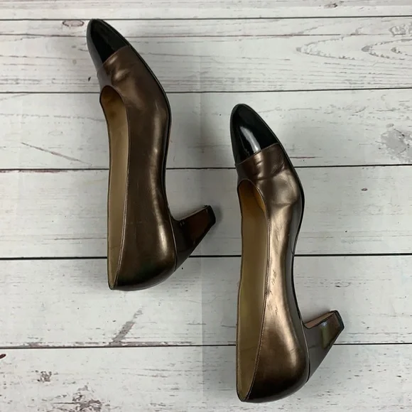 Salvatore Ferragamo vintage brown & black shoes size 8 - Picture 5 of 12